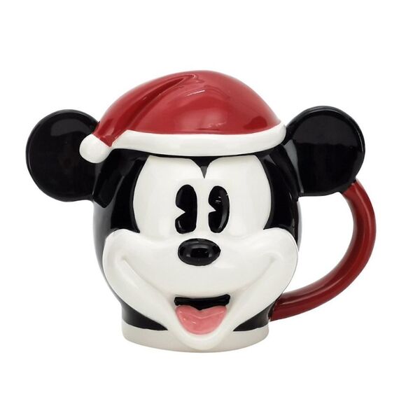 Disney Mickey Mouse Christmas mug with lid NWT - Picture 1 of 12